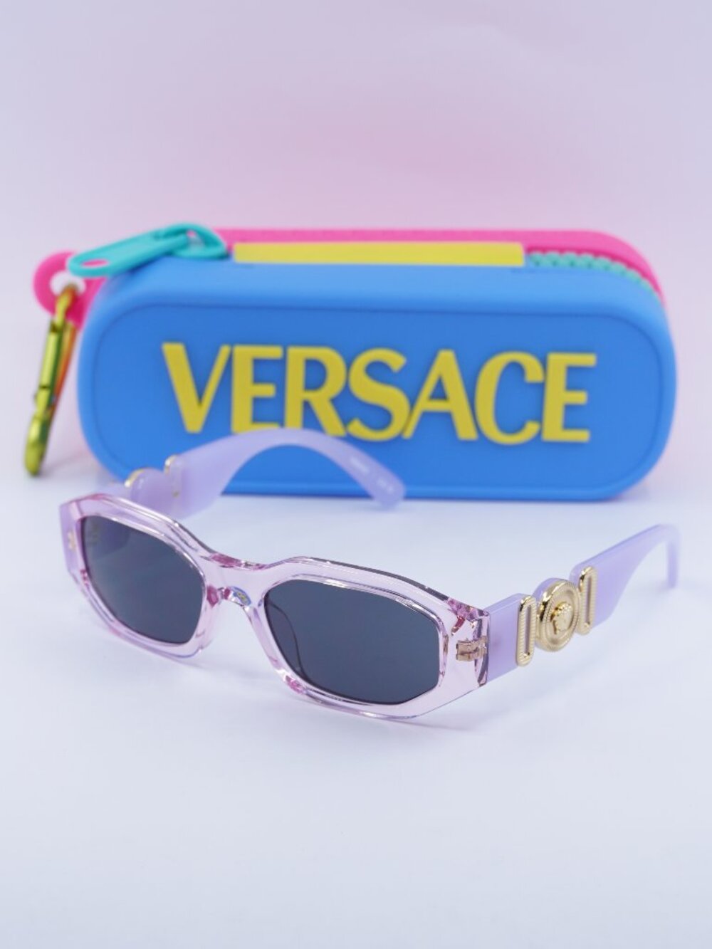 Versace Kids VK4429U 552687 Geometric Sunglasses - Transparent Lavander/Grey